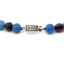 Natural Sodalite & Garnet Rondelle Facet Beads Gemstone Necklace