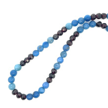 Natural Sodalite & Garnet Rondelle Facet Beads Gemstone Necklace