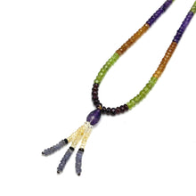 Spessartite Natural, Amethyst, Tanzanite, Citrine, and Peridot Necklace