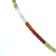 Natural Peridot Garnet Aquamarine Citrine Rondelle Facet Beads with Amethyst Drop Gemstone Necklace