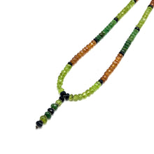 Spessartite Natural, Tsavorite, Peridot, and Black Tourmaline Necklace