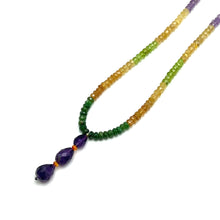 Spessartite Garnet Natural, Peridot, Tsavorite, Citrine, and Amethyst Necklace