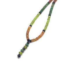 Tsavorite Natural, Peridot, Black Tourmaline, and Spessartite Necklace