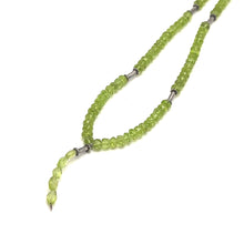 Semiprecious Natural, Peridot Gemstone Lariat Style Necklace