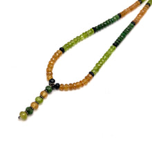 Peridot Natural, Citrine, Black Tourmaline, and Tsavorite Gemstone Necklace