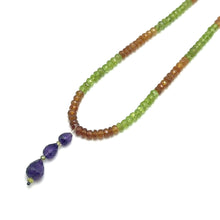 Peridot Natural, Spessartite, Citrine, and Amethyst Necklace