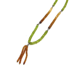 Citrine Natural, Spessartite Garnet, and Peridot Lariat Style Necklace