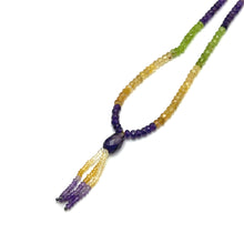 Amethyst Natural, Citrine, and Peridot Gemstone Necklace