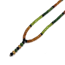 Peridot Natural, Tsavorite, Black Tourmaline, and Spessartite Garnet Necklace