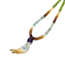 Citrine Natural, Iolite, Peridot, Aqua, Amethyst, and Spessartite Garnet Necklace