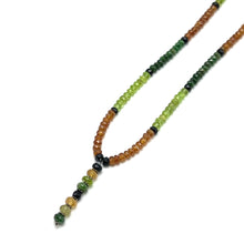 Spessartite Garnet Natural, Peridot, Tsavorite, and Black Tourmaline Necklace