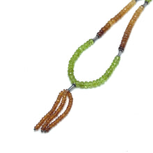 Spessartite Garnet Natural, Citrine, and Peridot Gemstone Necklace