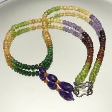 Citrine Natural, Spessartite, Peridot, Tsavorite, and Amethyst Necklace