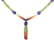 Natural Amethyst with Multi Semi Precious Tassels Gemstone Necklace