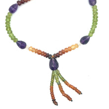 Natural Amethyst with Multi Semi Precious Tassels Gemstone Necklace