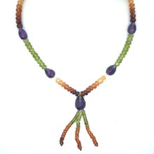 Natural Amethyst with Multi Semi Precious Tassels Gemstone Necklace