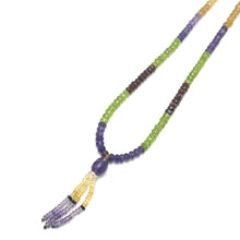 Peridot Natural, Amethyst, Spessartite Garnet, and Citrine Necklace