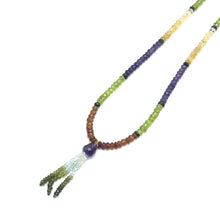 Amethyst Natural, Citrine, Spessartite, Aqua, Peridot, Black, and Green Tourmaline Necklace