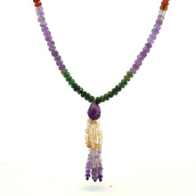 Amethyst Natural, Tsavorite, Peridot, Citrine, Spessartite, and Aqua Necklace