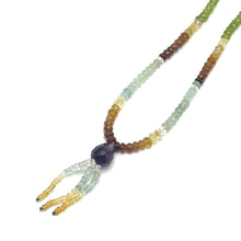 Iolite Natural, Peridot, Citrine, Aquamarine, Spessartite, and Amethyst Necklace