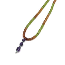 Amethyst Natural, Spessartite, Citrine, Aqua, and Peridot Necklace