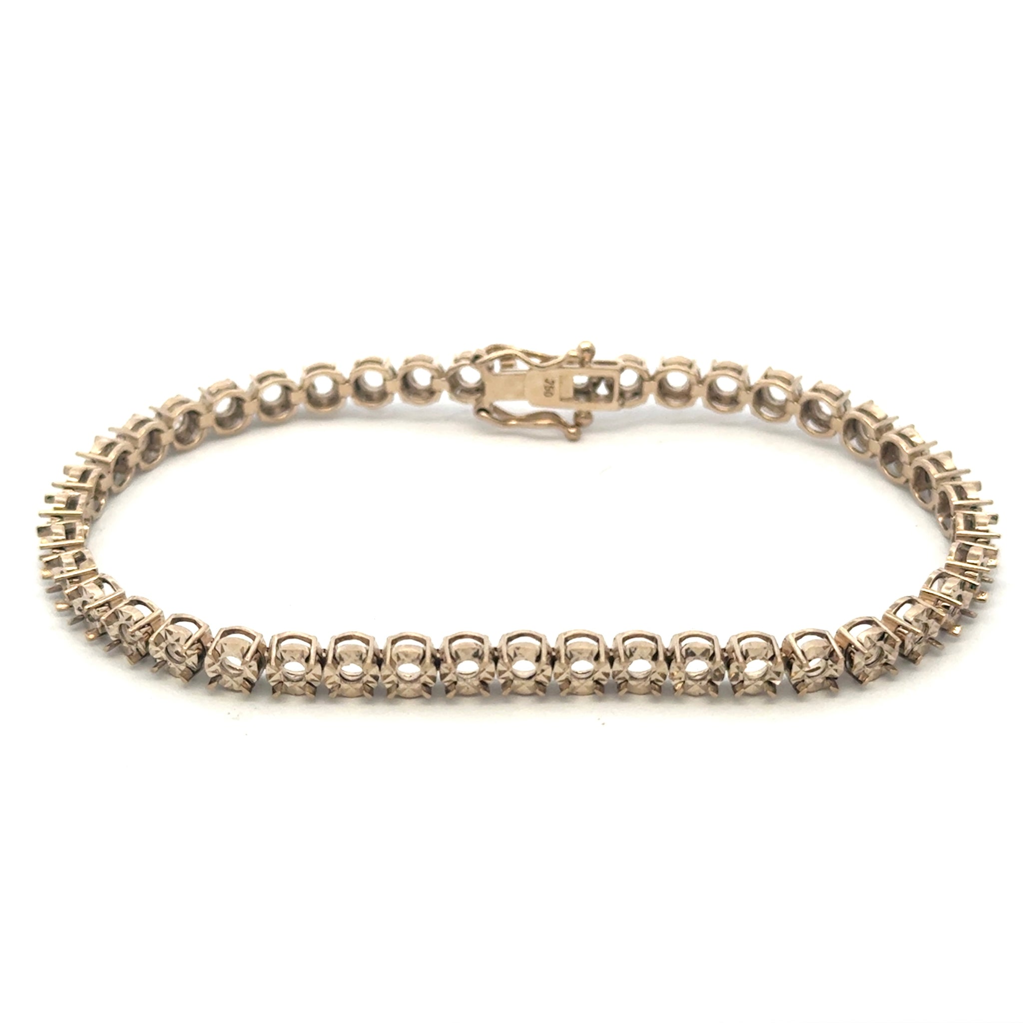 18K Yellow Gold DC Tennis Bracelet Mounting