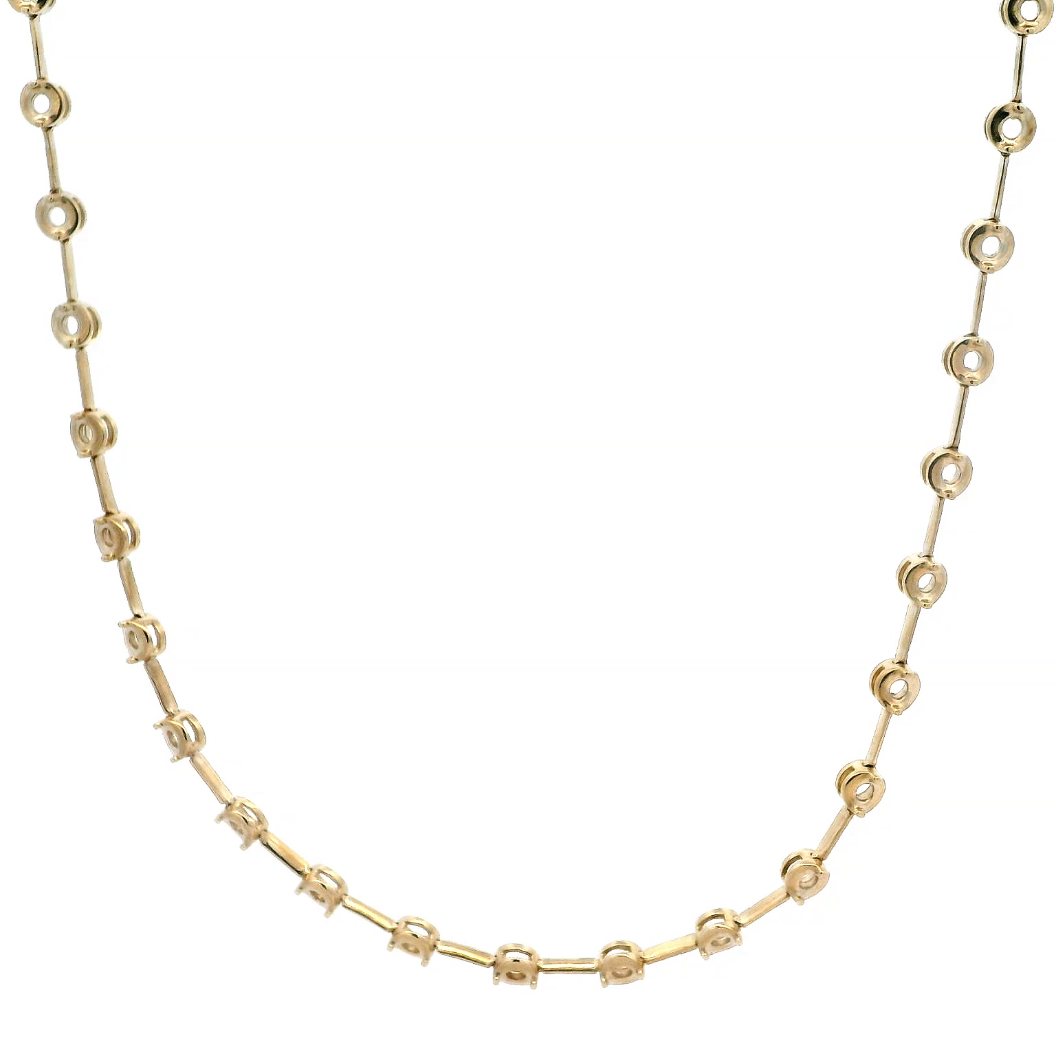 18K Yellow Gold Station Necklace Mounting