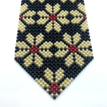 Handcrafted Snowflake Pattern Pearl Tie Winter-Inspired Necktie