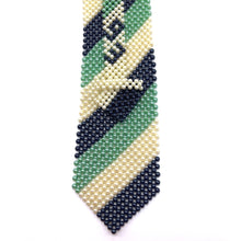 Handcrafted Stripes Pattern Pearl NeckTie Classic Lines and Style