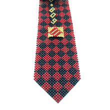 Handcrafted Argyle Pattern Pearl Tie One of a Kind Necktie