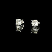 18K White Gold Natural Sapphire Solitaire Stud Earrings | Timeless Classic Minimalist Fine Jewelry