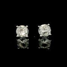 18K White Gold Natural Sapphire Solitaire Stud Earrings | Timeless Classic Minimalist Fine Jewelry