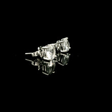 18K White Gold Natural Sapphire Solitaire Stud Earrings | Timeless Classic Minimalist Fine Jewelry