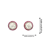 18K White Gold Natural Diamond Solitaire Stud Earrings | Ruby Halo Design | Timeless Classic Jewelry