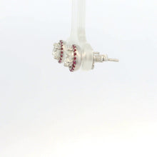 18K White Gold Natural Diamond Solitaire Stud Earrings | Ruby Halo Design | Timeless Classic Jewelry