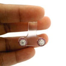 18K White Gold Natural Diamond Solitaire Stud Earrings | Ruby Halo Design | Timeless Classic Jewelry