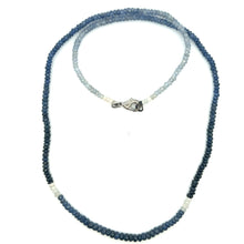 Natural Shaded Blue Sapphire Rondelle Facet Cut Beads Precious Necklace