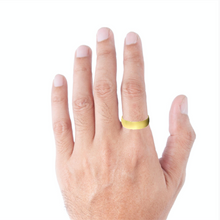 Tungsten Ring Domed Yellow Gold Plated Glossy Finish Band