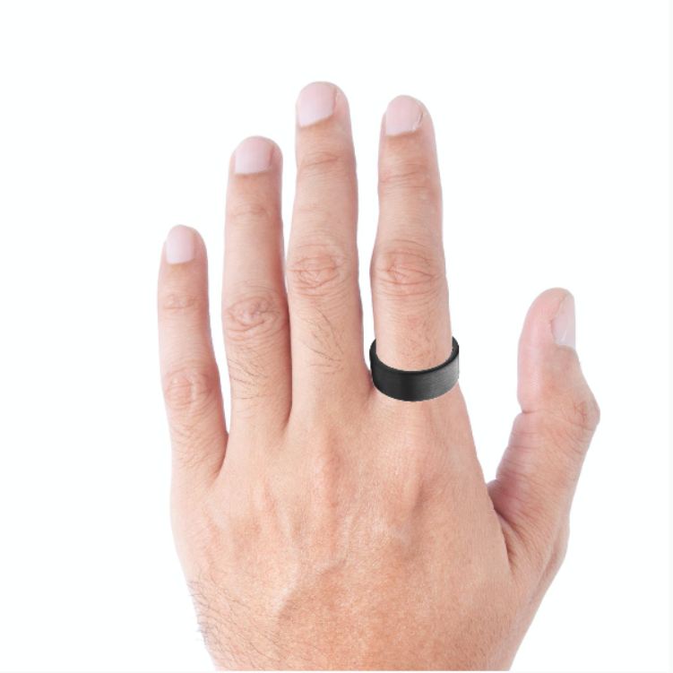 Tungsten Ring Flat Black Brushed Finished Classic Band