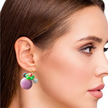 Handmade Earrings Gemstone Lavender Colorful Beads Jewelry