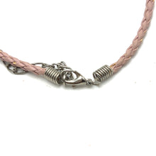 Yellow Stone Pendant Drop Shape 16mm With Light Pink Twisted Cord Glass Stone Necklace Inspired By Cheerful Bright Energy