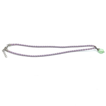 Pendant Light Green Drop Shape 16mm Glass Stone With Purple Twisted Cord Necklace Inspired By Fresh Uplifting Color Energy