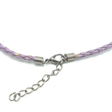 Pendant Light Green Drop Shape 16mm Glass Stone With Purple Twisted Cord Necklace Inspired By Fresh Uplifting Color Energy