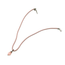 Glass Stone Pendant Light Pink Color Drop Shape 16mm Twisted Cord Fashion Unisex Necklace Symbol Of Soft Modern Elegance