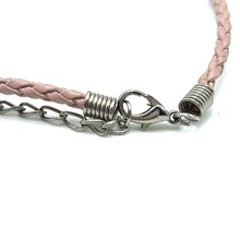 White Glass Drop Stone 16mm With Light Pink Twisted Cord Pendant Necklace Inspired By Soft Tones And Minimal Elegance