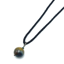Natural Jasper Gemstone Pendant 20mm Plain Ball with Black Twisted Cord Necklace Encourage Grounding Confidence
