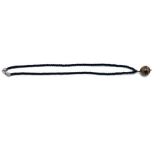 Natural Ball Tiger's Eye Gemstone 18mm Ball Black Twisted Cord Pendant Necklace Associated With Protection Courage And Grounding