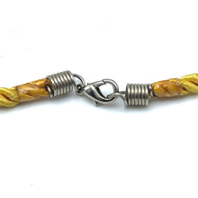 Natural Tiger's Eye Gemstone 18mm Ball With Handcrafted Yellow Twisted Cord Pendant Necklace Associated With Courage Clarity And Protection