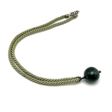 Natural Jasper Gemstone Ball 20mm with Light Green Twisted Cord Pendant Necklace to Balance Inner Strength