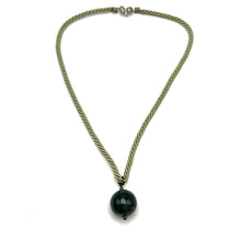 Natural Jasper Gemstone Ball 20mm with Light Green Twisted Cord Pendant Necklace to Balance Inner Strength